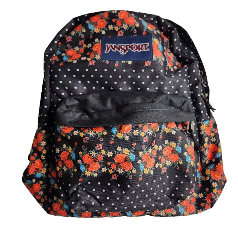 backpack floral jansport Superbreak Dot One Size : Clothing, Shoes & Jewelry padded shoulder Big Student - Flower Market
